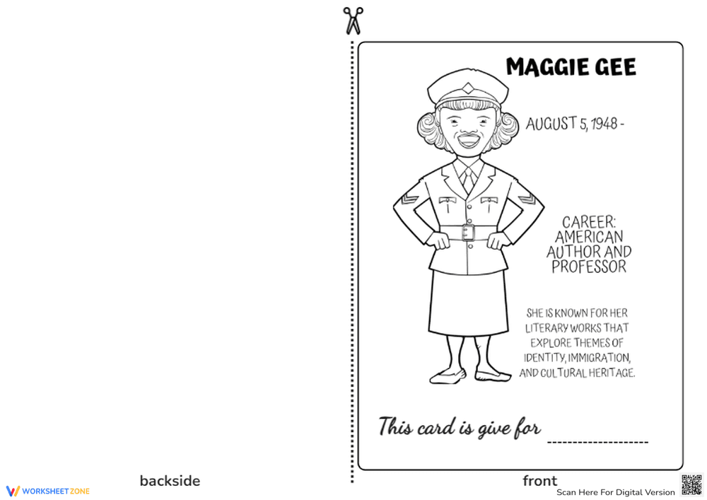 AAPI Heritage Month Maggie Gee Card | Printable Grade 2 - Page 1