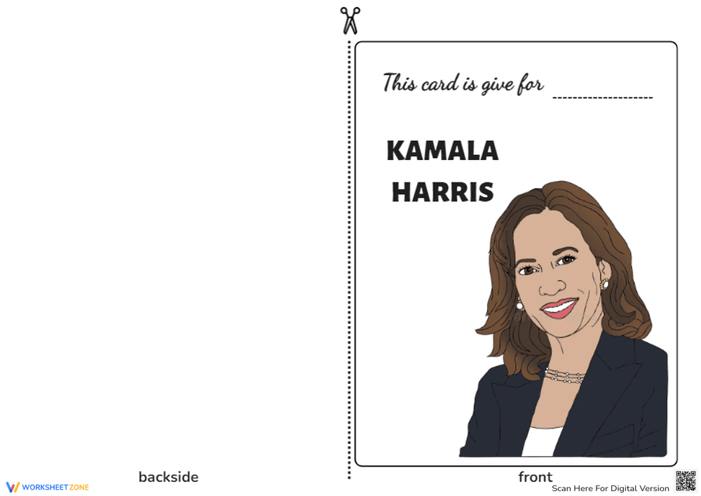 Kamala Harris AAPI Greeting Card | Printable Grade 1-3 - Page 1