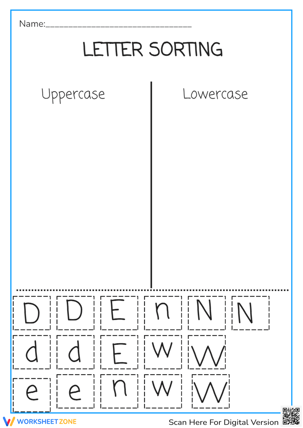 Letter Sorting D, W, E, N - Page 1