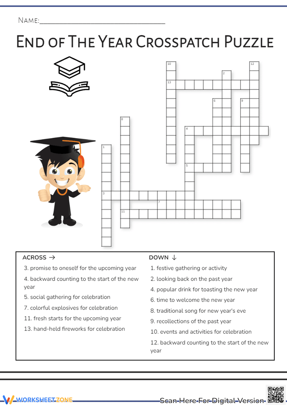 End of The Year Crosspatch Puzzle | Grade 4 Essential - Page 1