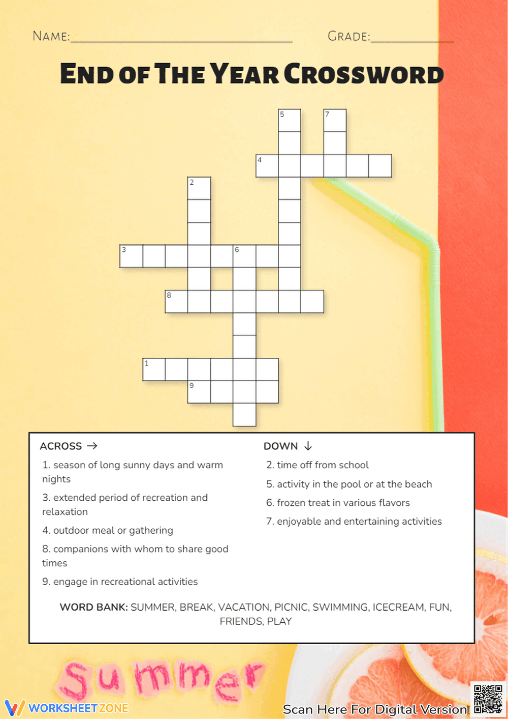 End of The Year Crossword - Page 1