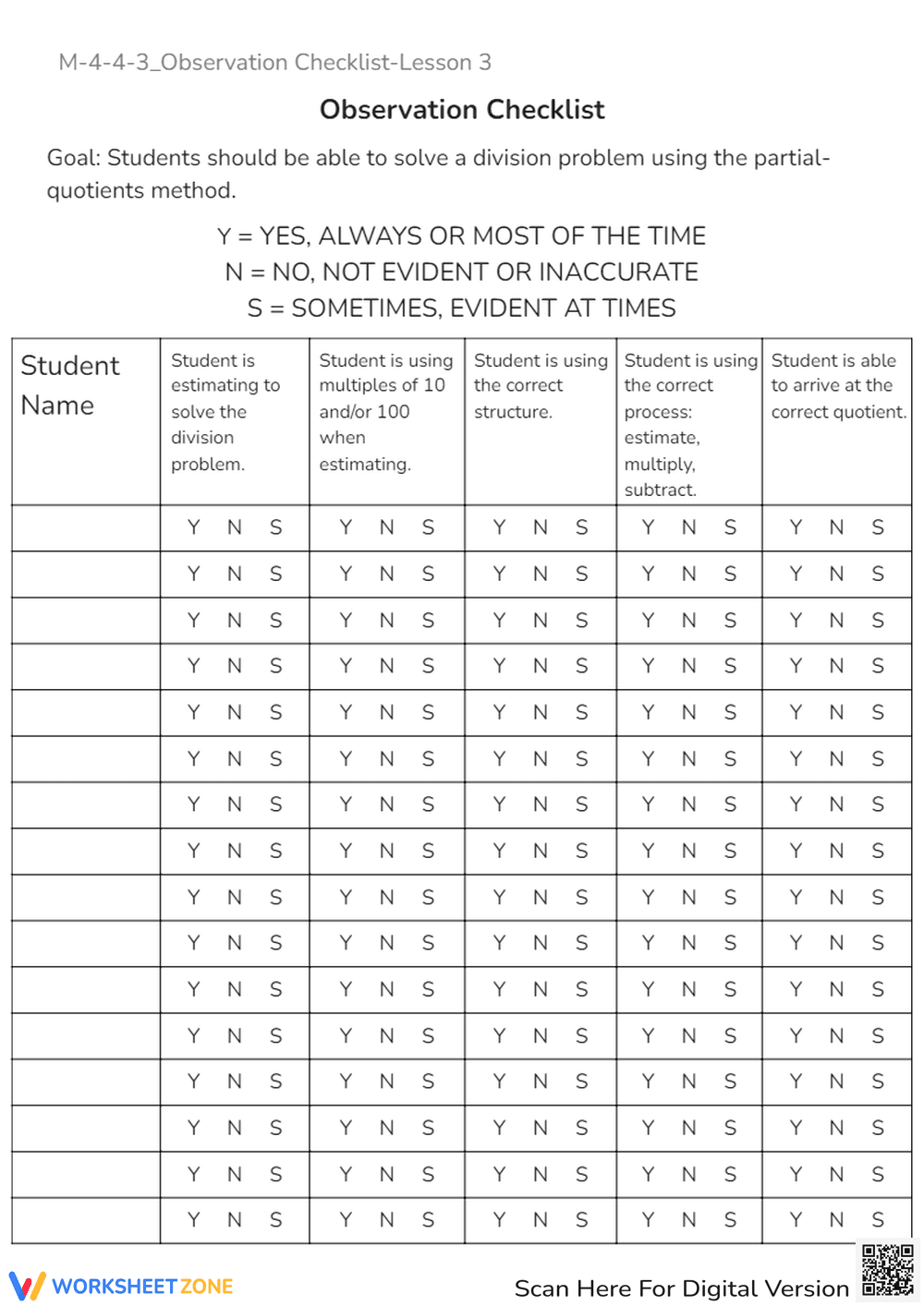 M-4-4-3_Observation Checklist-Lesson 3 - Page 1