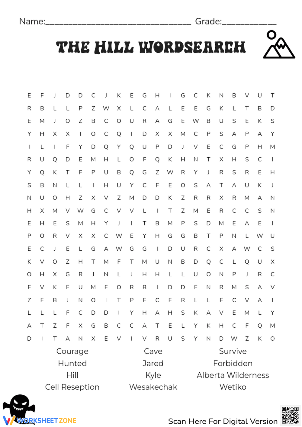 The Hill WordSearch - Page 1