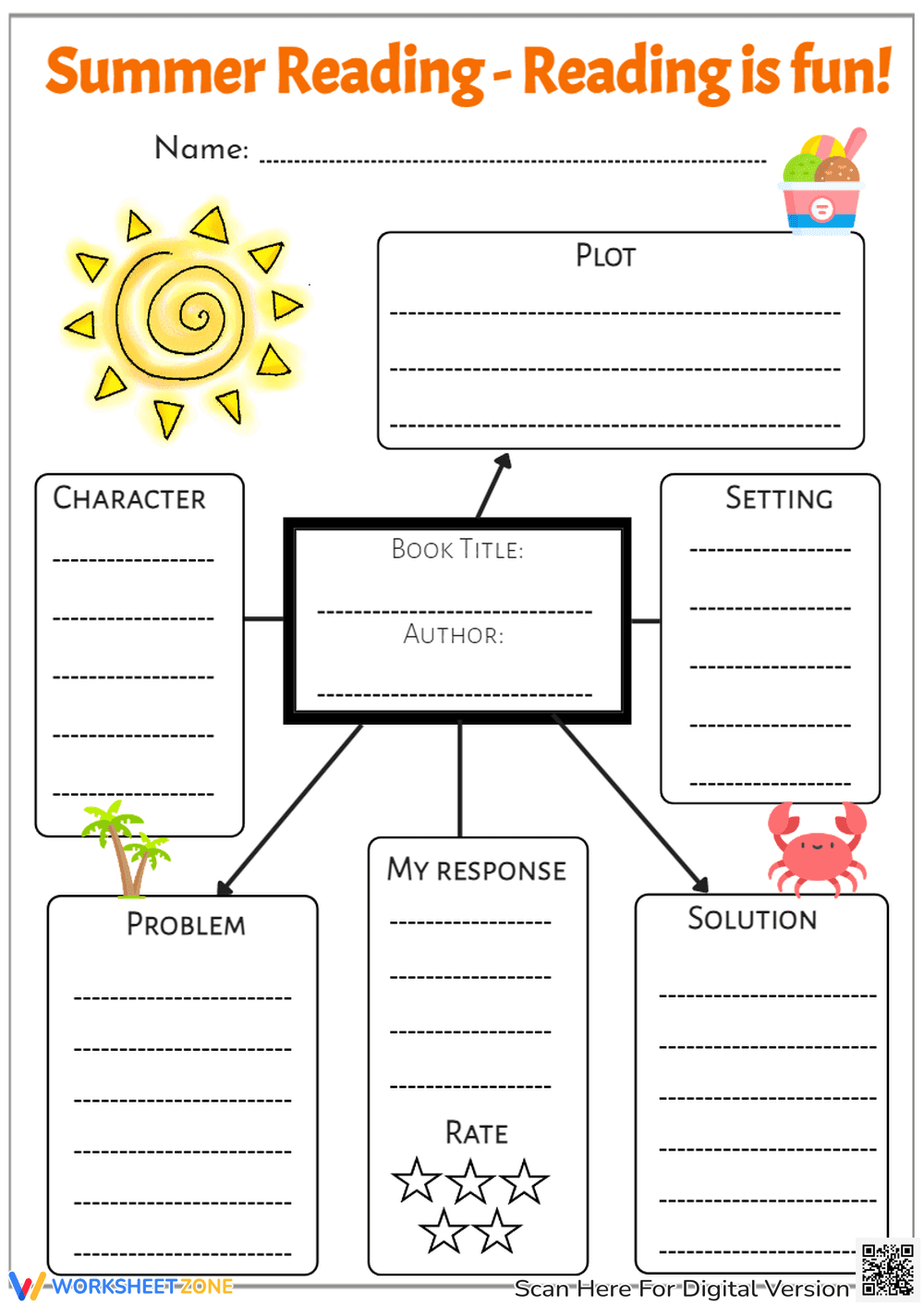 Summer Reading Book Report | Grade 3-6 Essential - Page 1