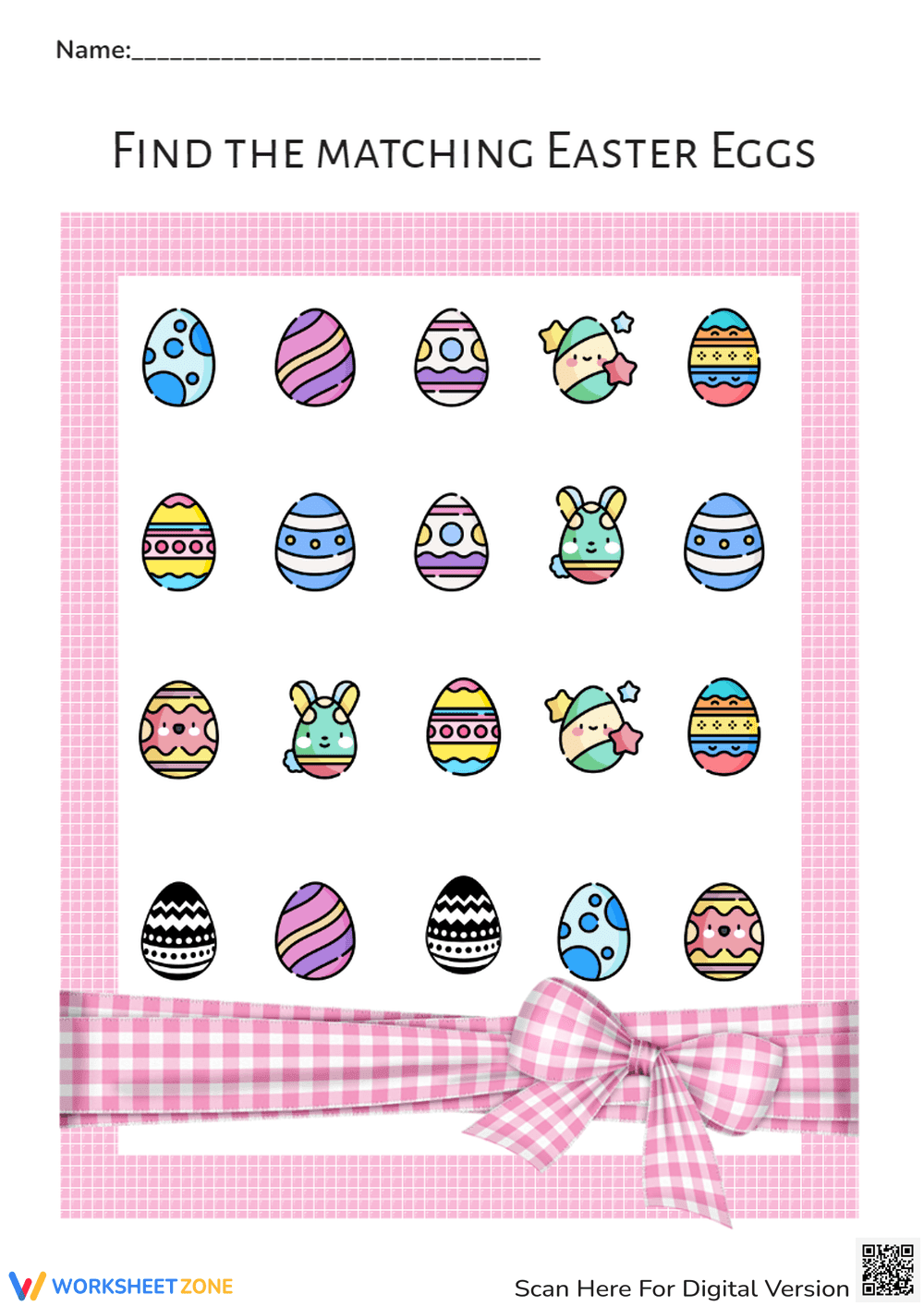 Easter Eggs Matching Activity Worksheet - Page 1