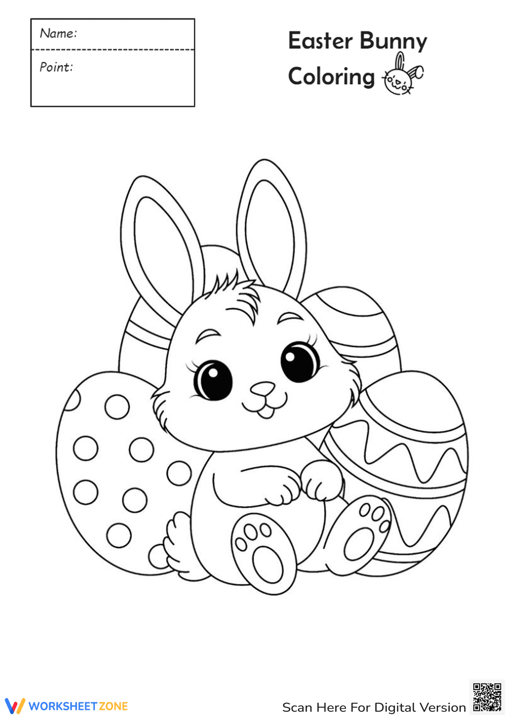 Easter Bunny Coloring Page - Page 1
