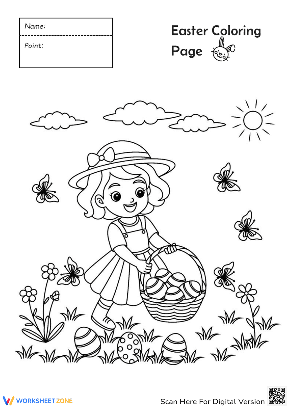 Festive Easter Coloring Page for Kids - Page 1