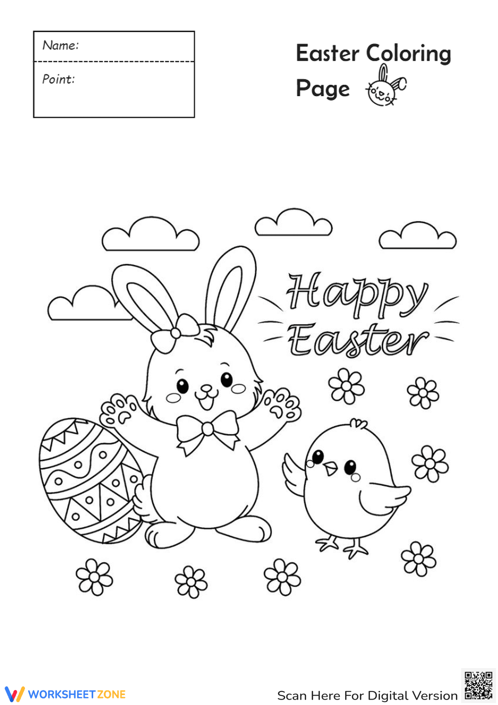 Charming Easter Coloring Page for Children - Page 1