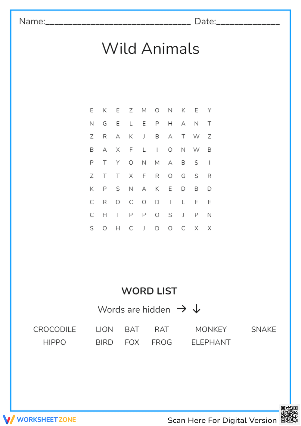 Wild Animals - Page 1