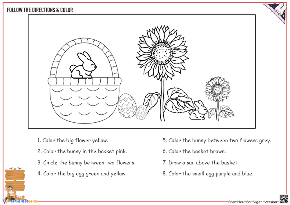 Easter Following Directions Activity - Page 1