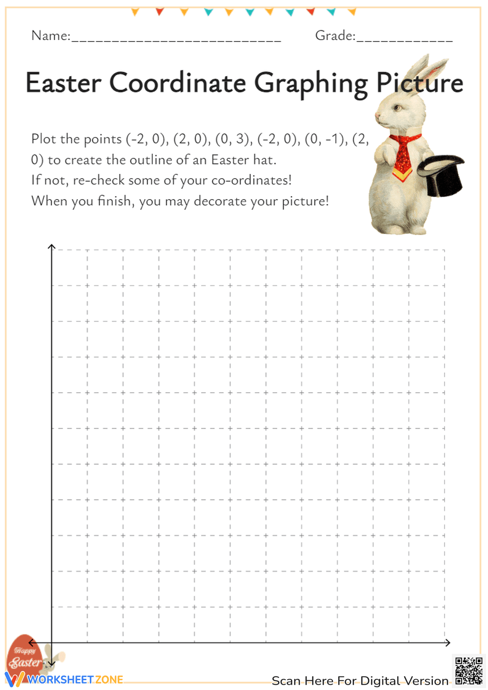 Printable Easter Coordinate Graphing Worksheet | Grade 5 - Page 1