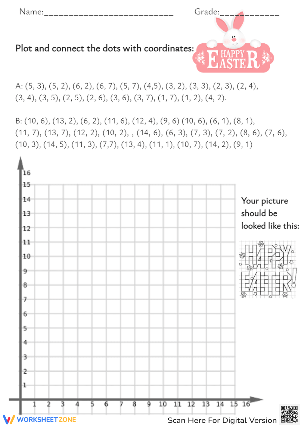 Easter Coordinate Graphing - Page 1