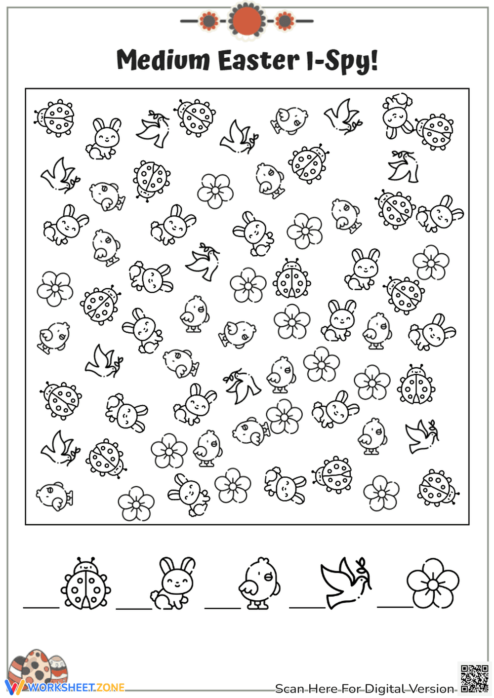 Easter I Spy Game: Count Bunnies, Chicks, & More! Printable Fun - Page 1