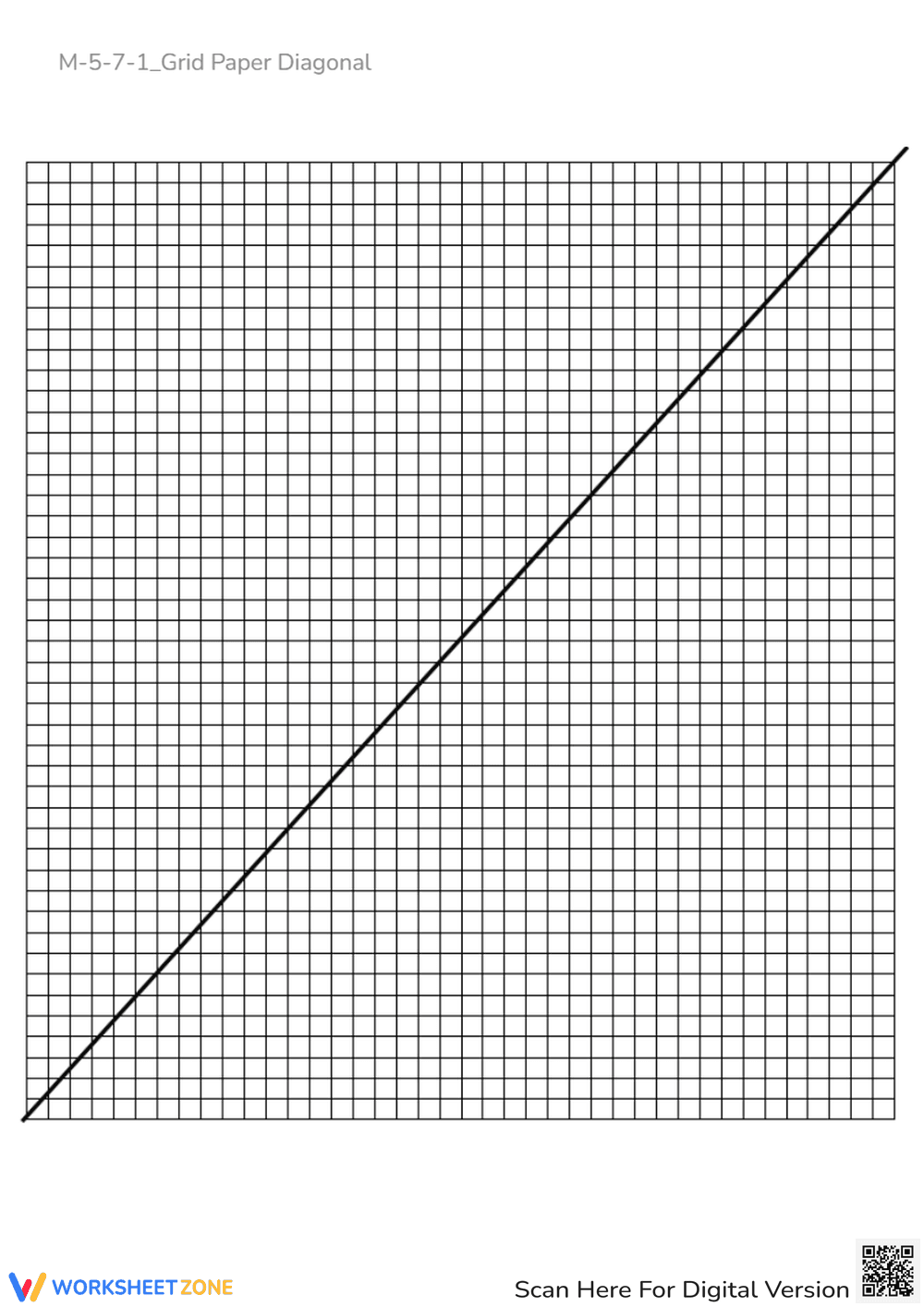 Diagonal Line Grid Paper - Printable Geometry & Graphing Tool - Page 1