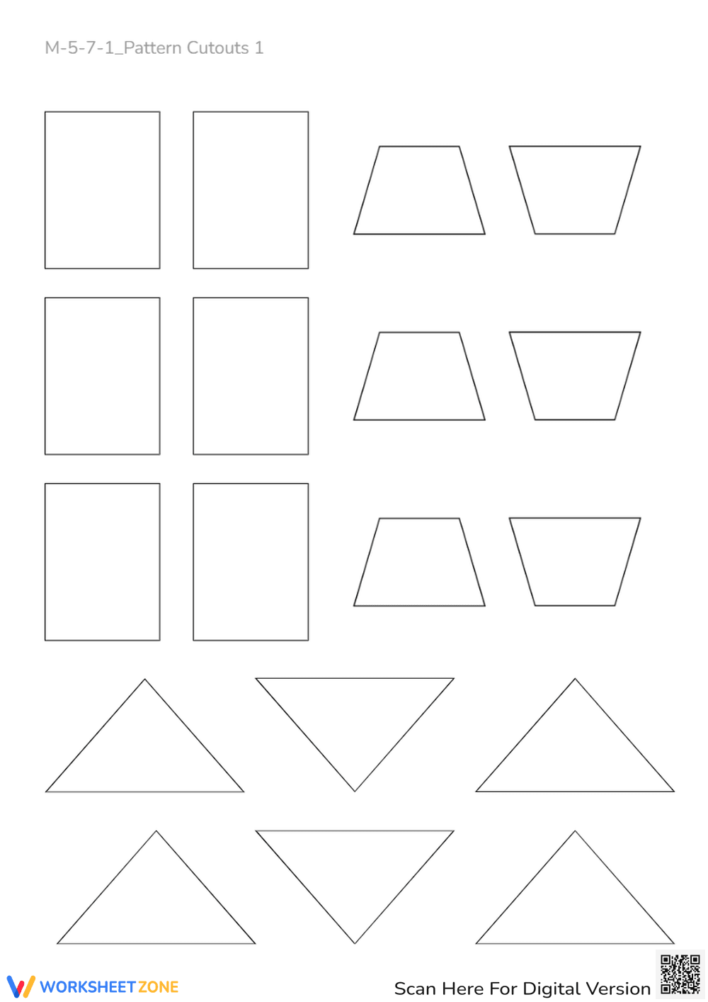 Shapes Cut & Paste Activity - Fine Motor Skills Worksheet - Page 1