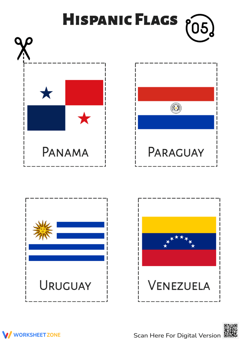 Hispanic Flags Activity | Grade 1-2 Printable - Page 1