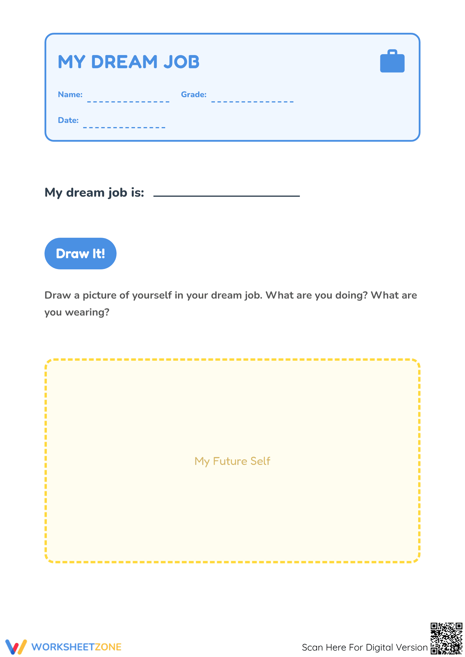 My Dream Job Writing Worksheet | Grade 1 Essential - Page 1