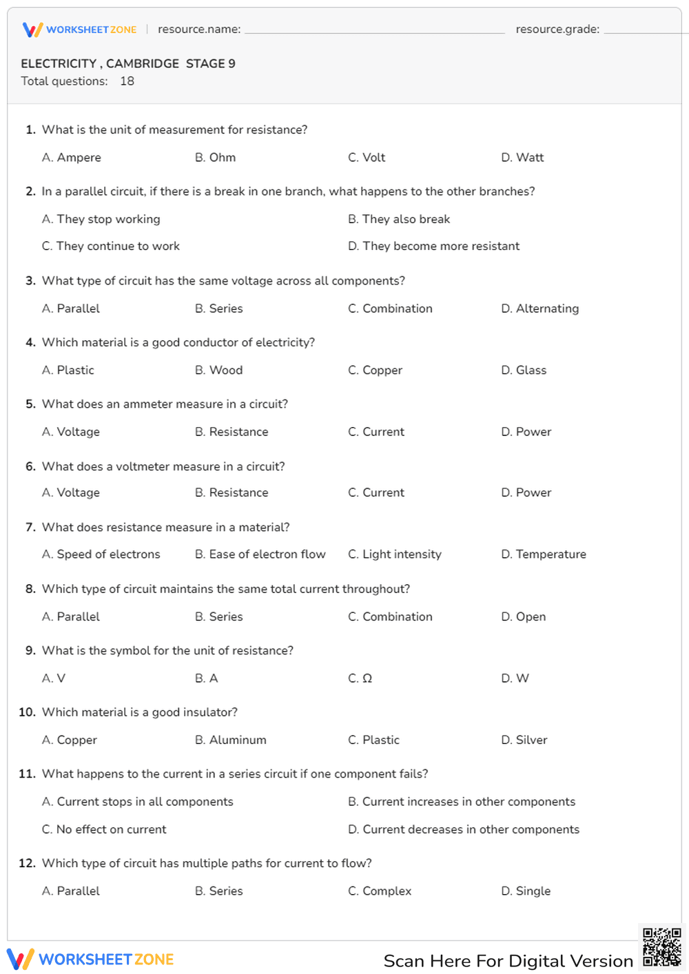 Electricity Quiz: Test Your Knowledge - Page 1