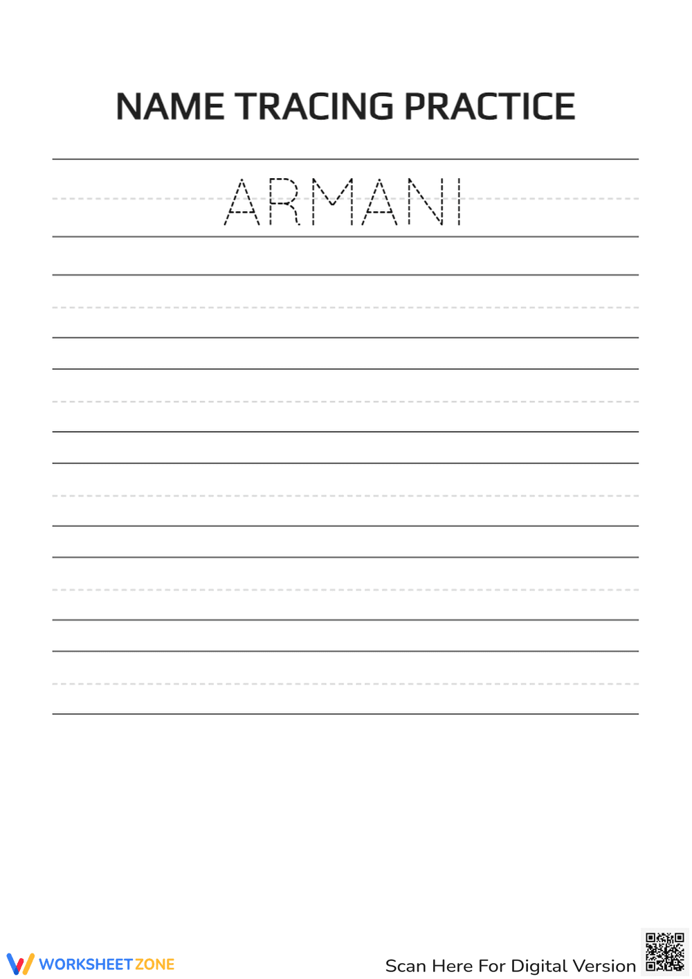 Structured Writing Practice with Name Tracing - Page 1