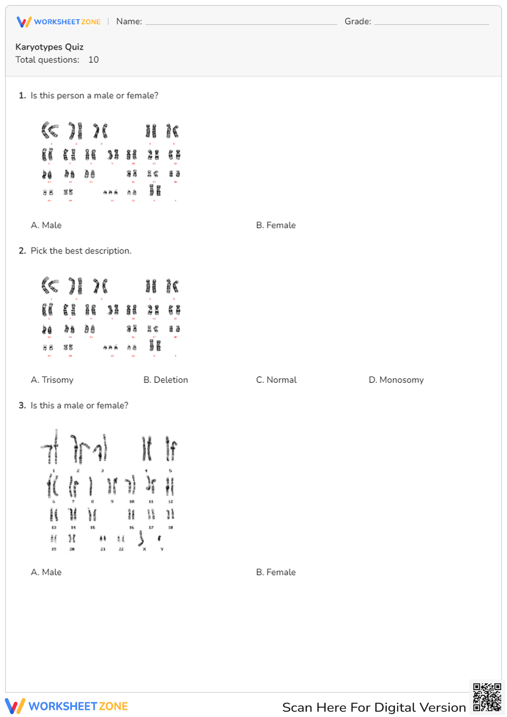 Karyotypes Quiz - Page 1