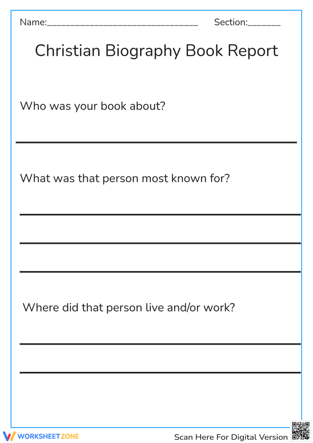 Christian Biography Book Report - Page 1