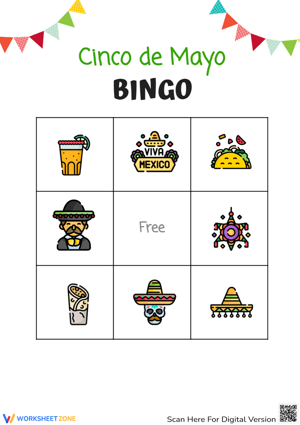 Fun Cinco de Mayo Bingo Game for Kids - Page 1