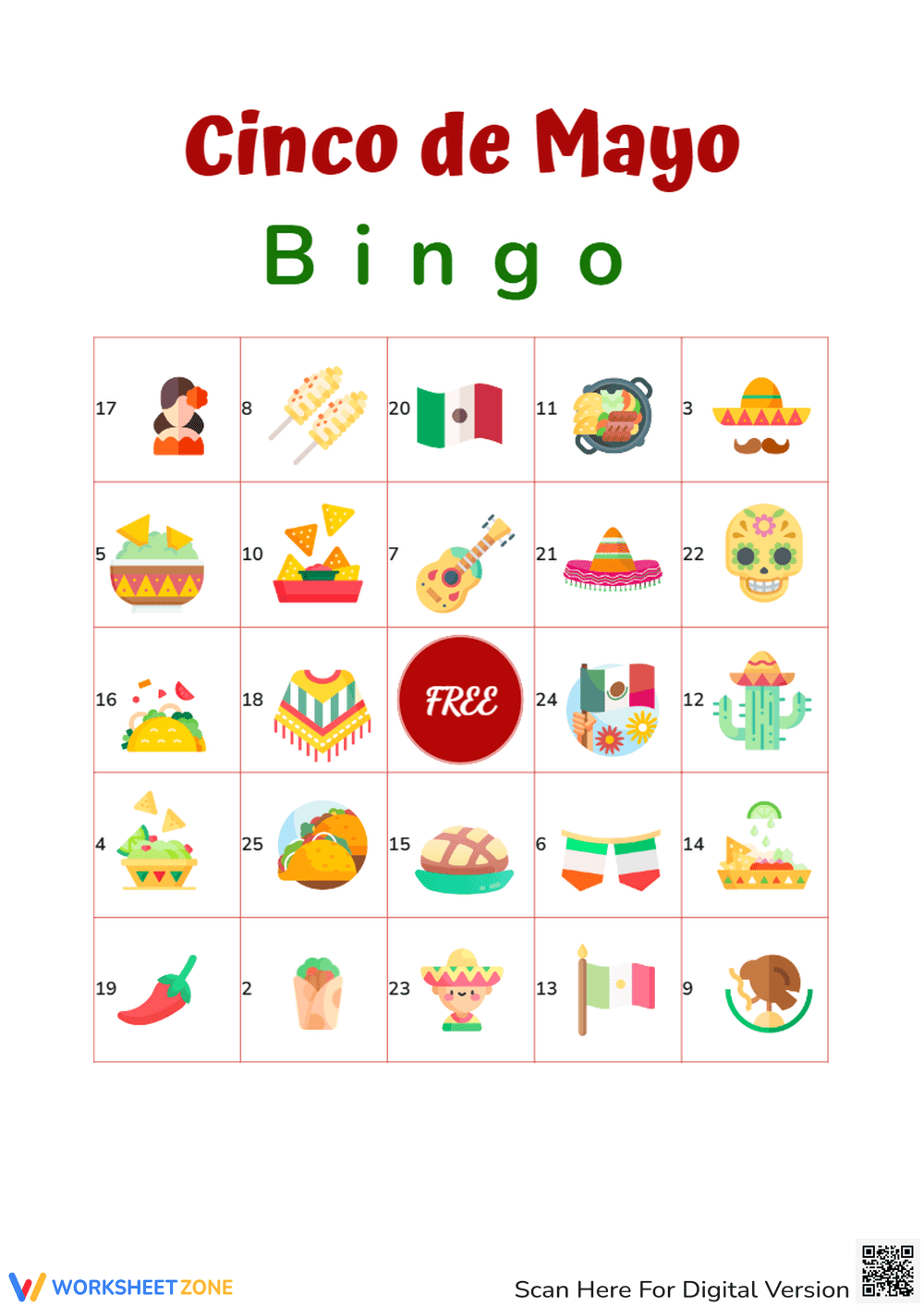 Engaging Bingo Game: Celebrating Cinco de Mayo - Page 1