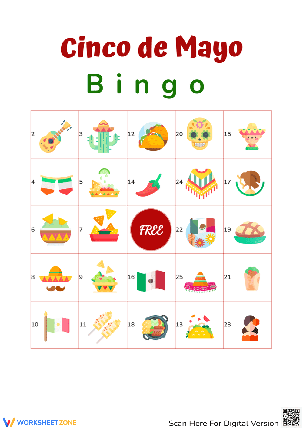 Cinco de Mayo: Interactive Bingo Game Fun - Page 1