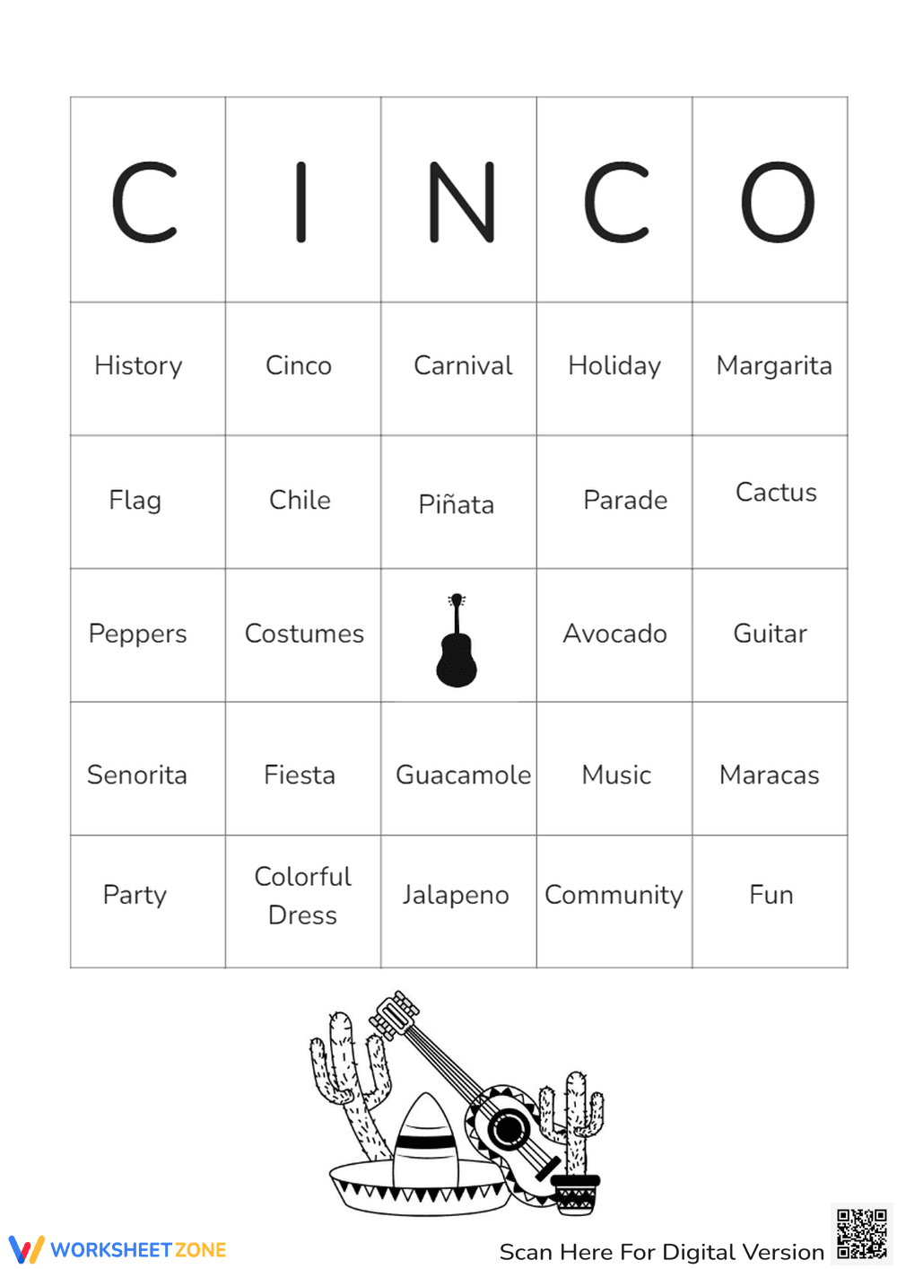 Festive Cinco de Mayo Fiesta Bingo Fun - Page 1