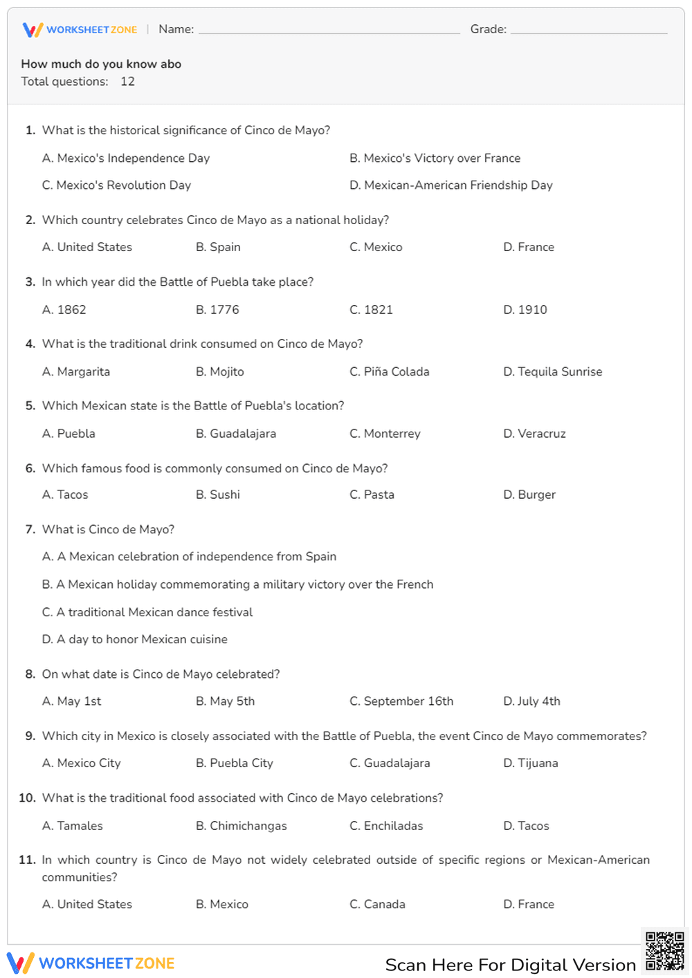 Cinco de Mayo Quiz: Test Your Knowledge! - Page 1