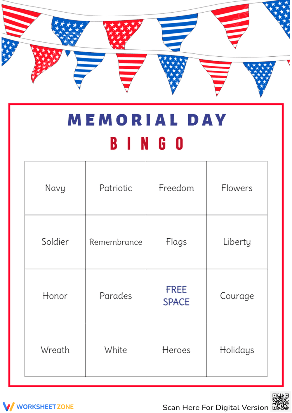 Engaging Memorial Day Bingo Game for All Ages - Page 1