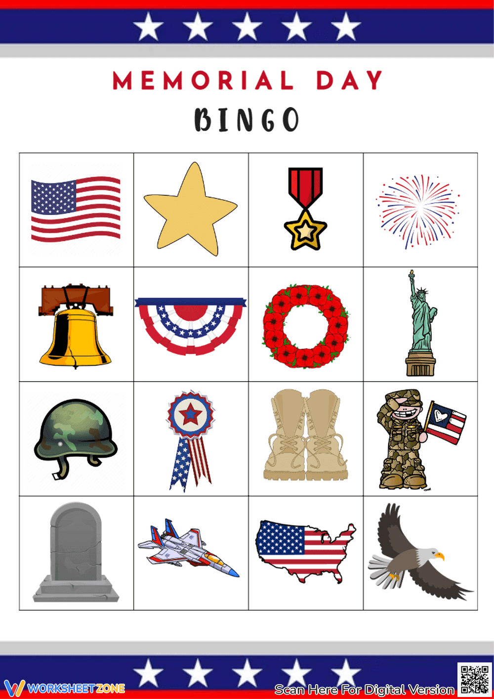 Enjoy Memorial Day Bingo at Home or School - Page 1