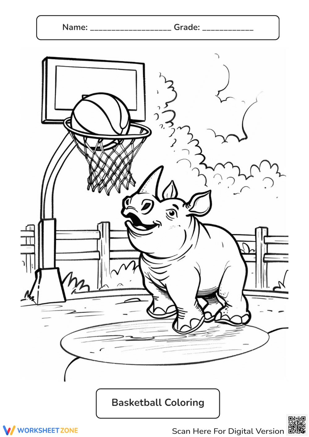 Basketball Coloring - Page 1