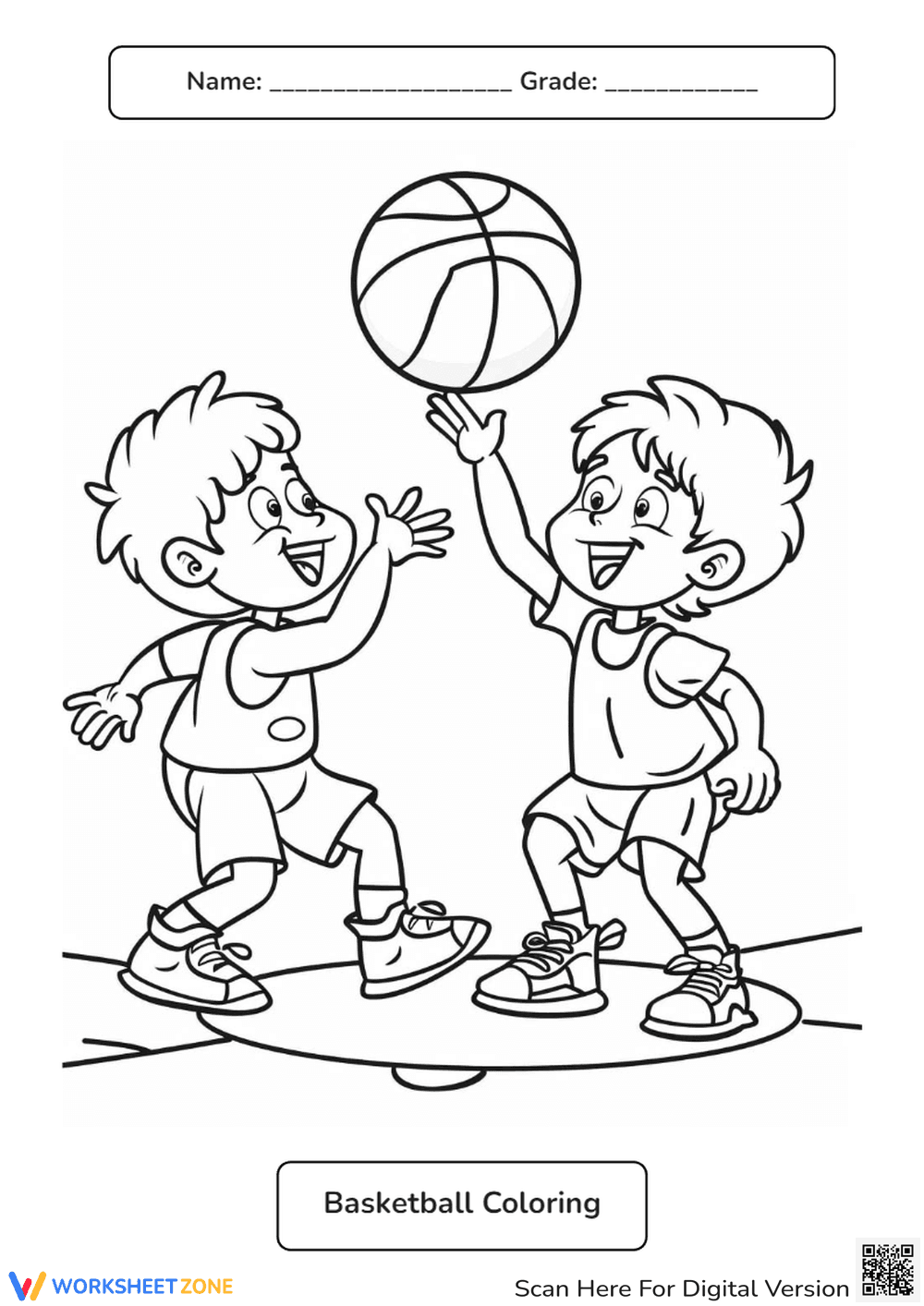 Basketball Coloring - Page 1