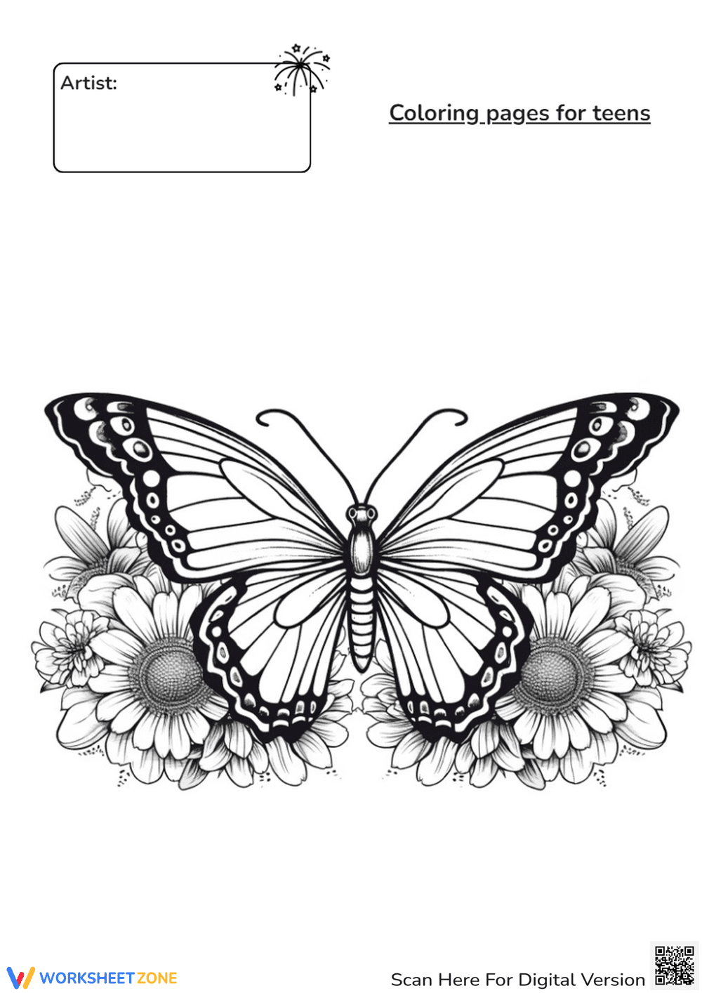 Intricate Butterfly Coloring Fun - Page 1