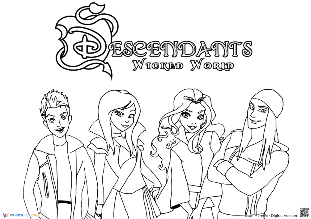 Cool Descendants Coloring - Page 1