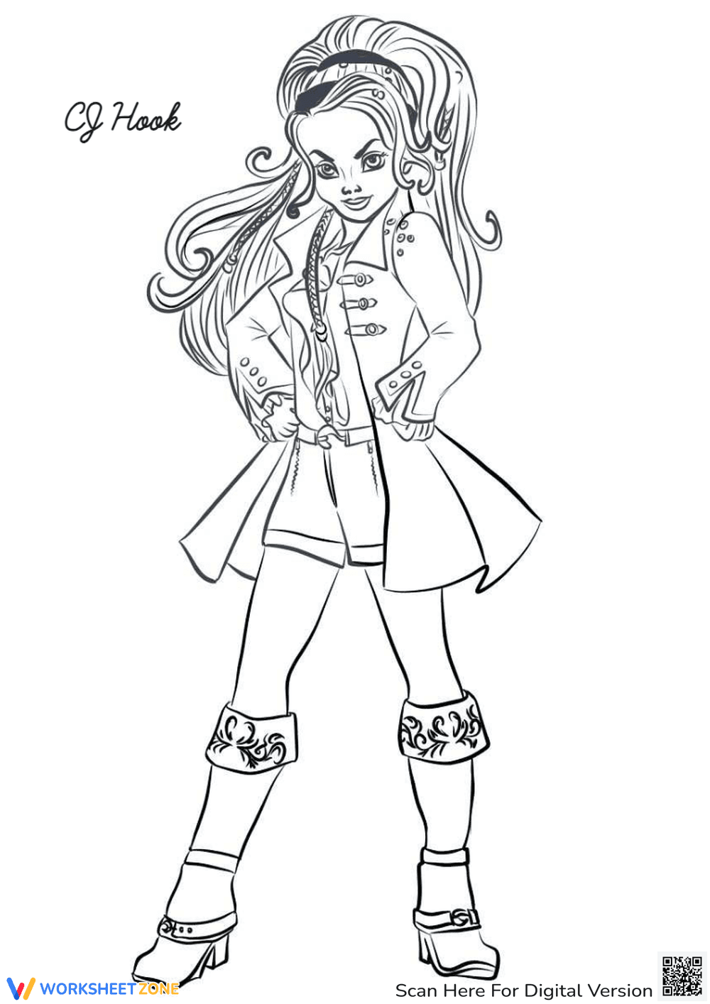 Audrey Descendants Coloring Page for Kids - Page 1