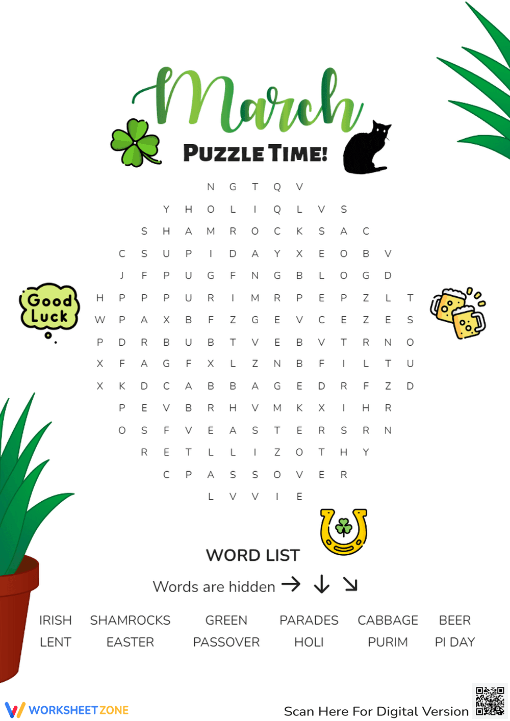 Printable March Word Search | Grade 2 ELA - Page 1