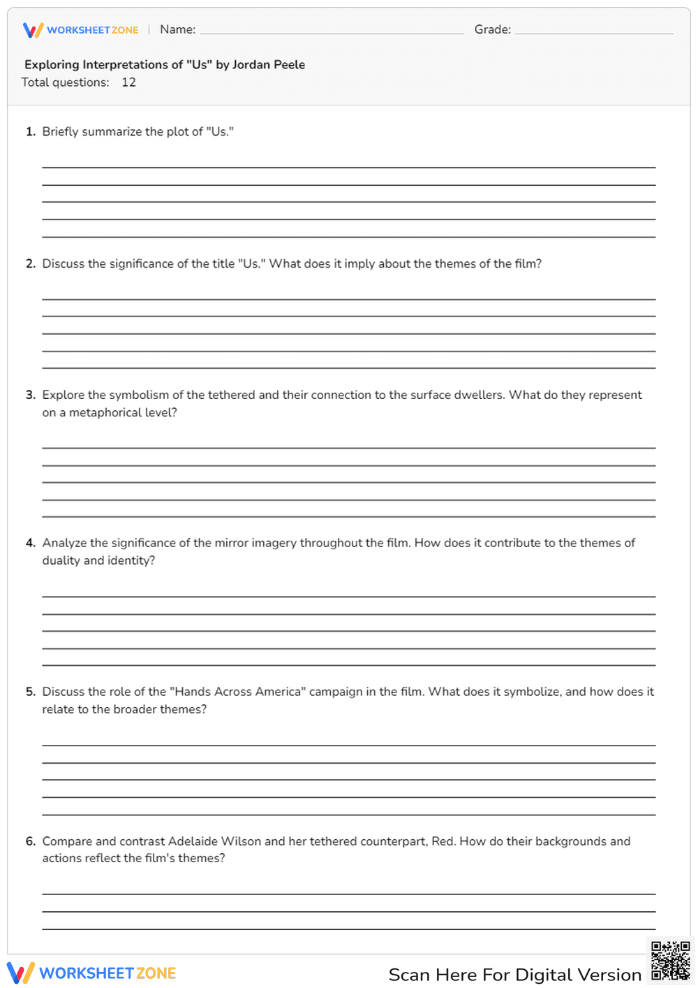 Exploring Interpretations of 'Us' by Jordan Peele - Page 1