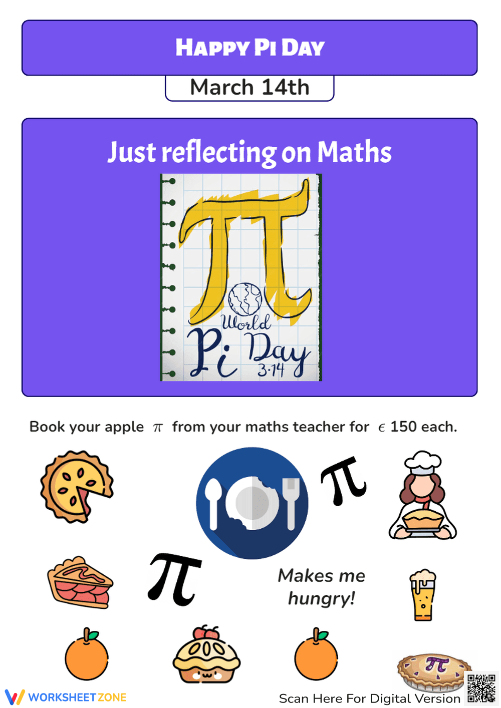 Printable Pi Day Math Poster for Grades 2-4 - Page 1
