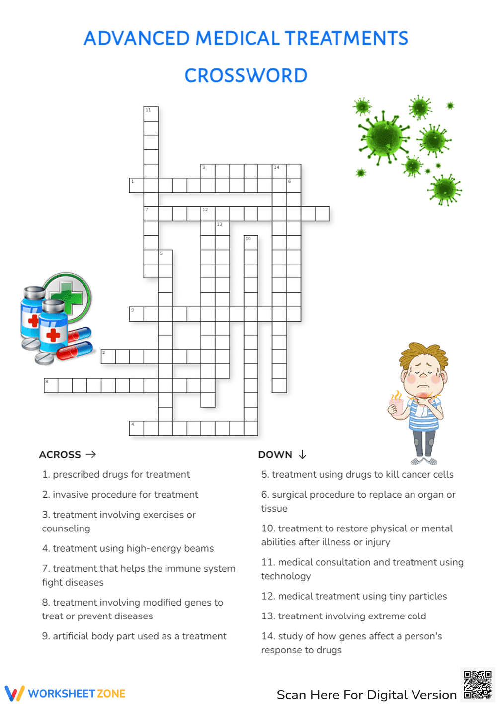 Advanced Medical Treatments Crossword - Science & Health Puzzle - Page 1