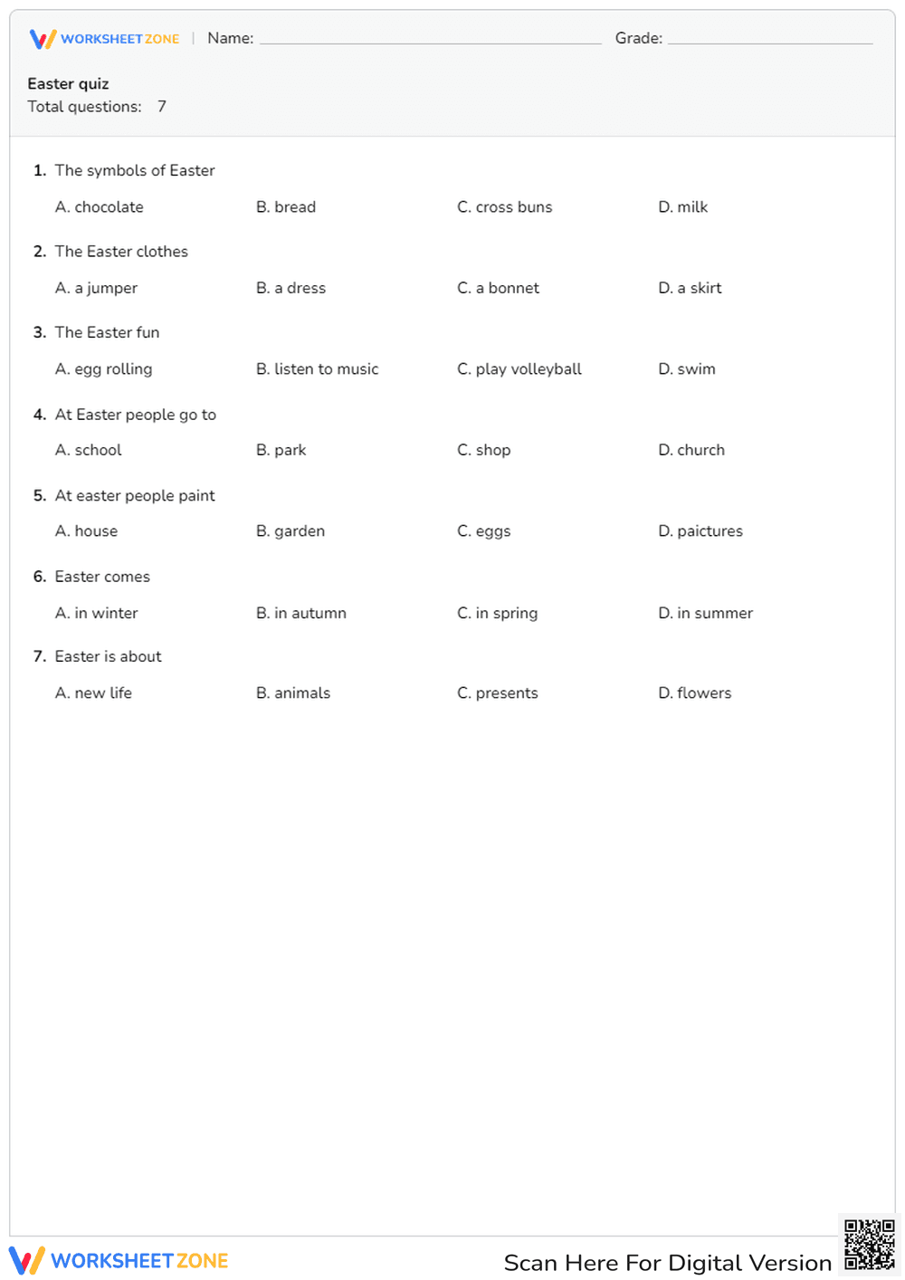 Easter quiz - Page 1