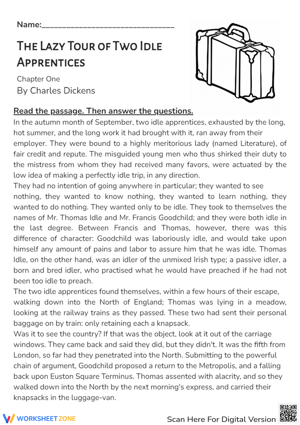 Treasure Island: Reading Comprehension Worksheet - Page 1