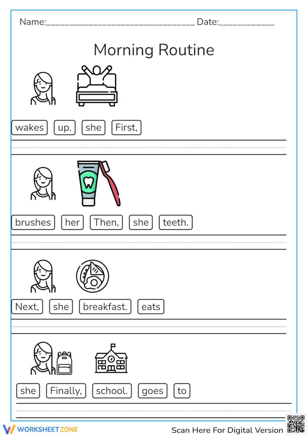 Morning Routing (First, then, next, finally) - Page 1