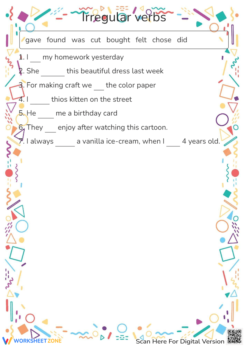 Irregular verbs - Page 1