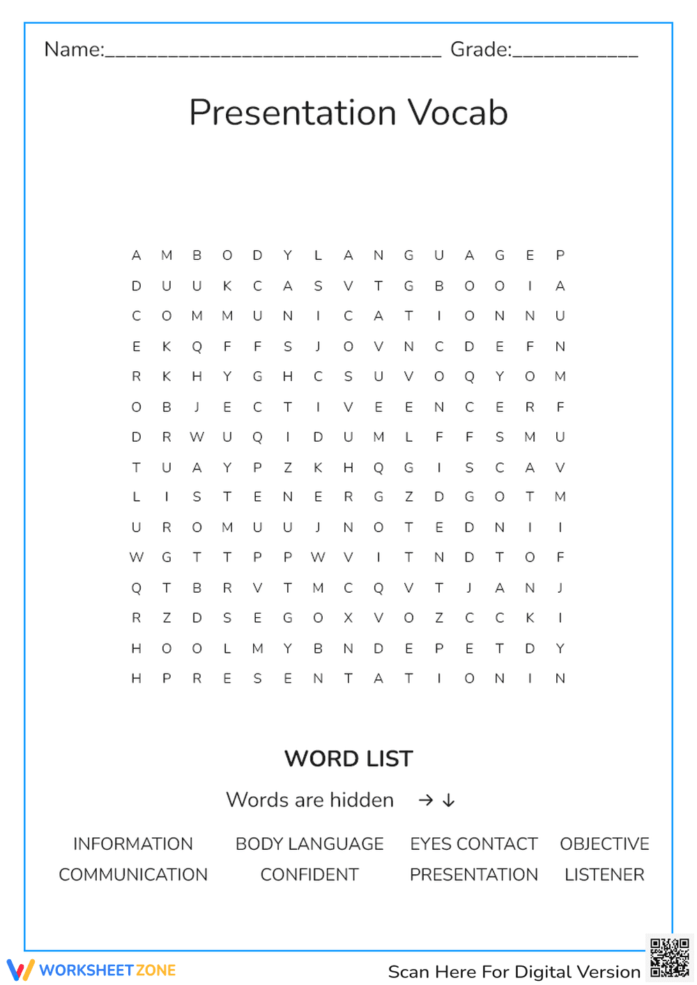 Presentation Vocab - Page 1