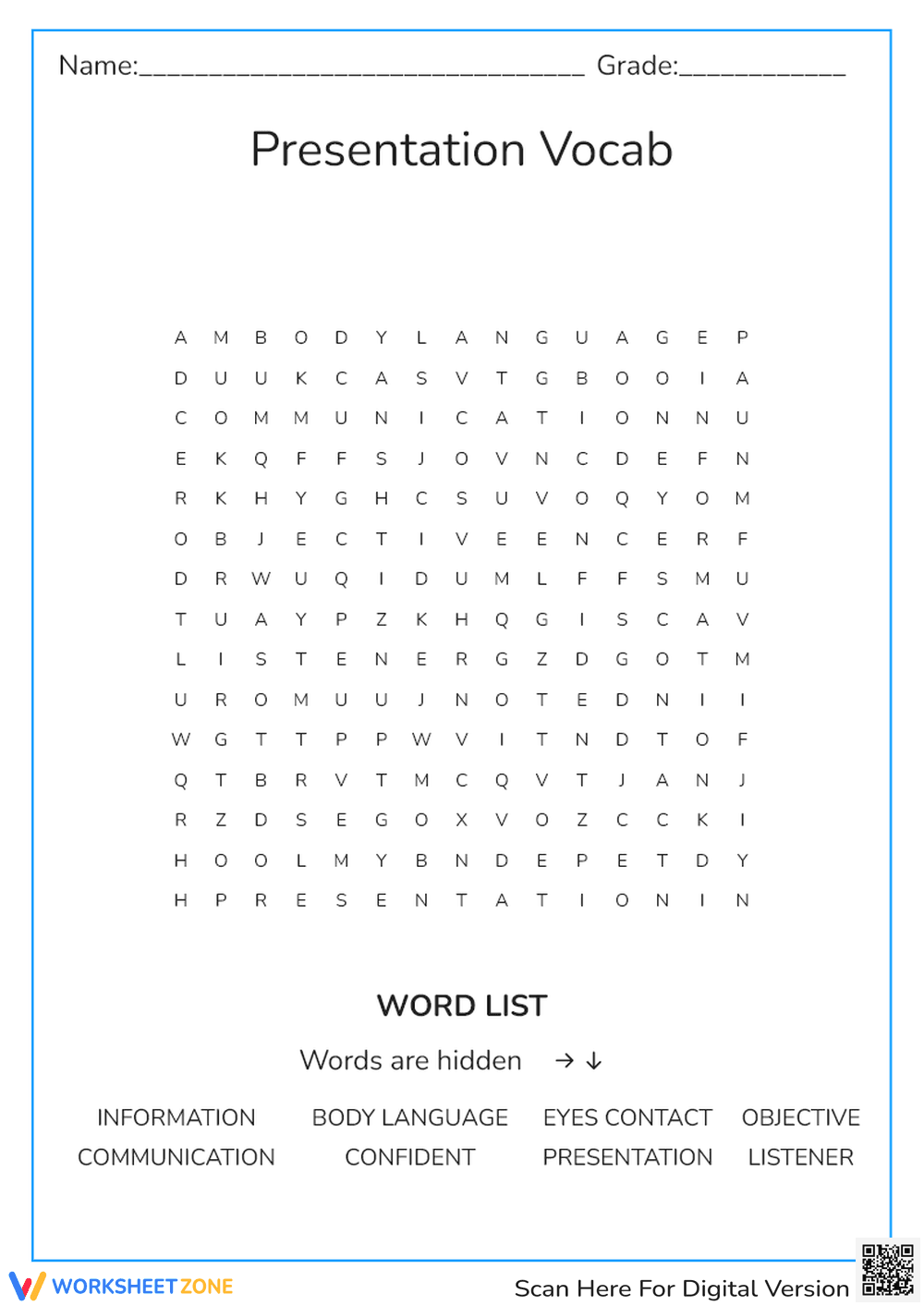 Presentation Vocab - Page 1