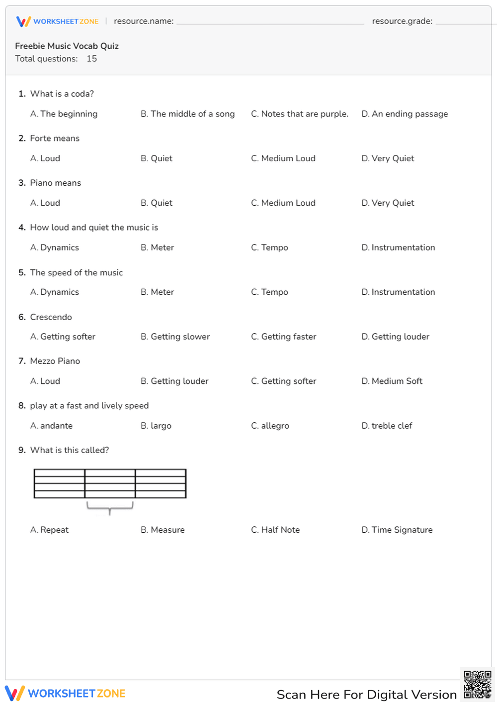 Music Vocabulary Quiz: Learn the Terms - Page 1