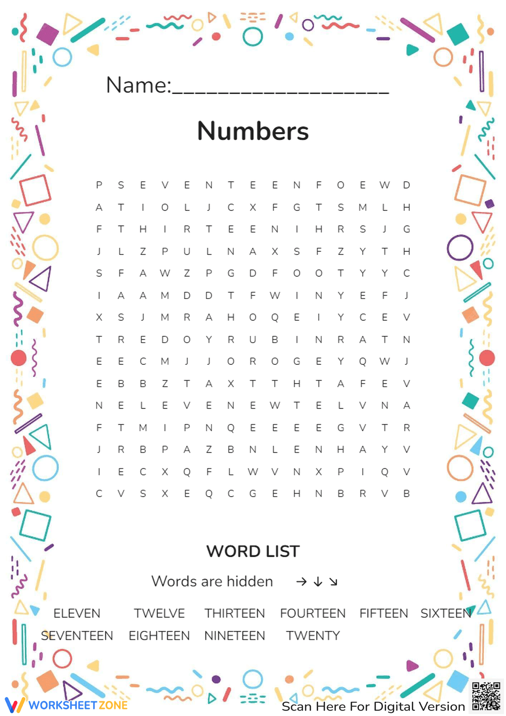 Numbers - Page 1