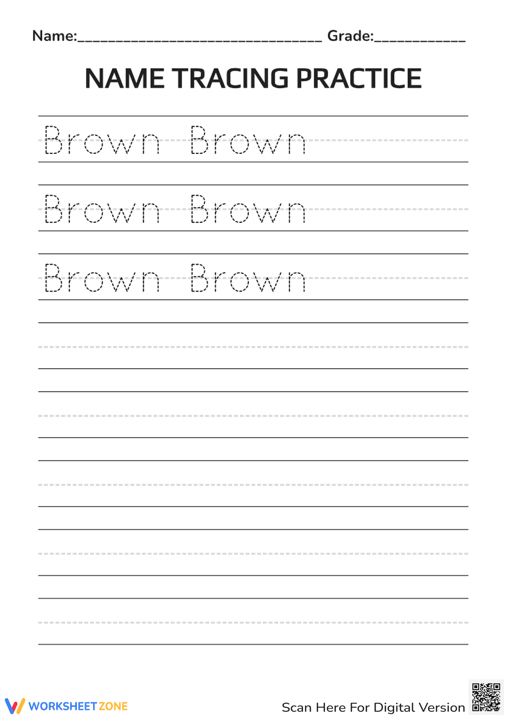 Name Tracing Worksheet | Essential Grade K-1 Printable - Page 1